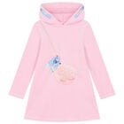 Girls Pink Bag Hooded Dress, 1, hi-res